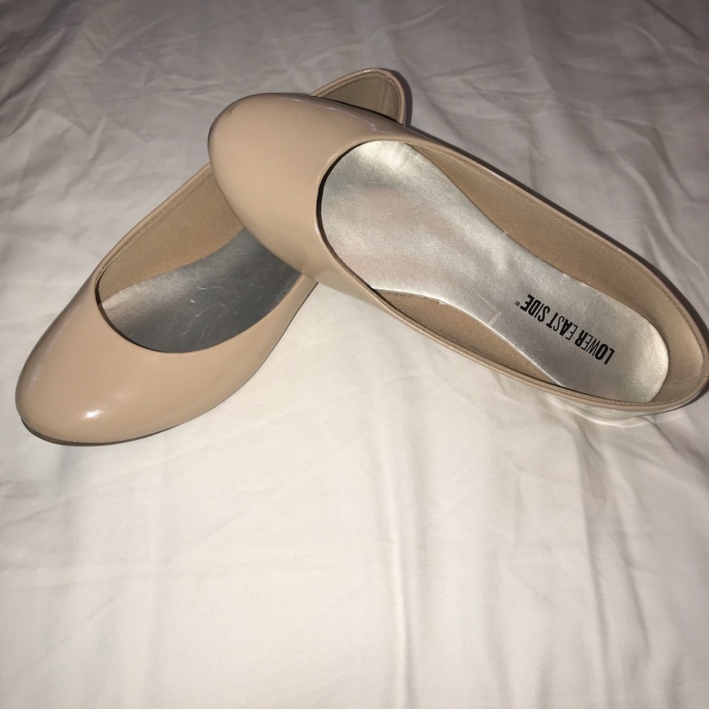Nude Patent Slip On Flats